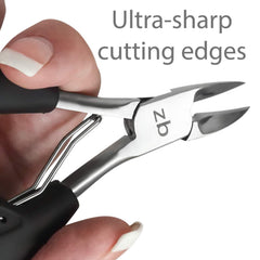 Zizzili Basics used trimming a thick toenail for safe home pedicure