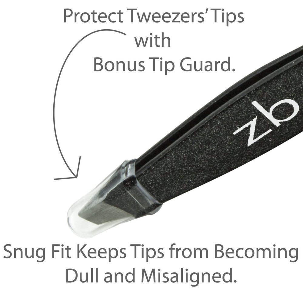 Zizzili Basics tweezers used to shape eyebrow demonstrating precise grip and accurate shaping