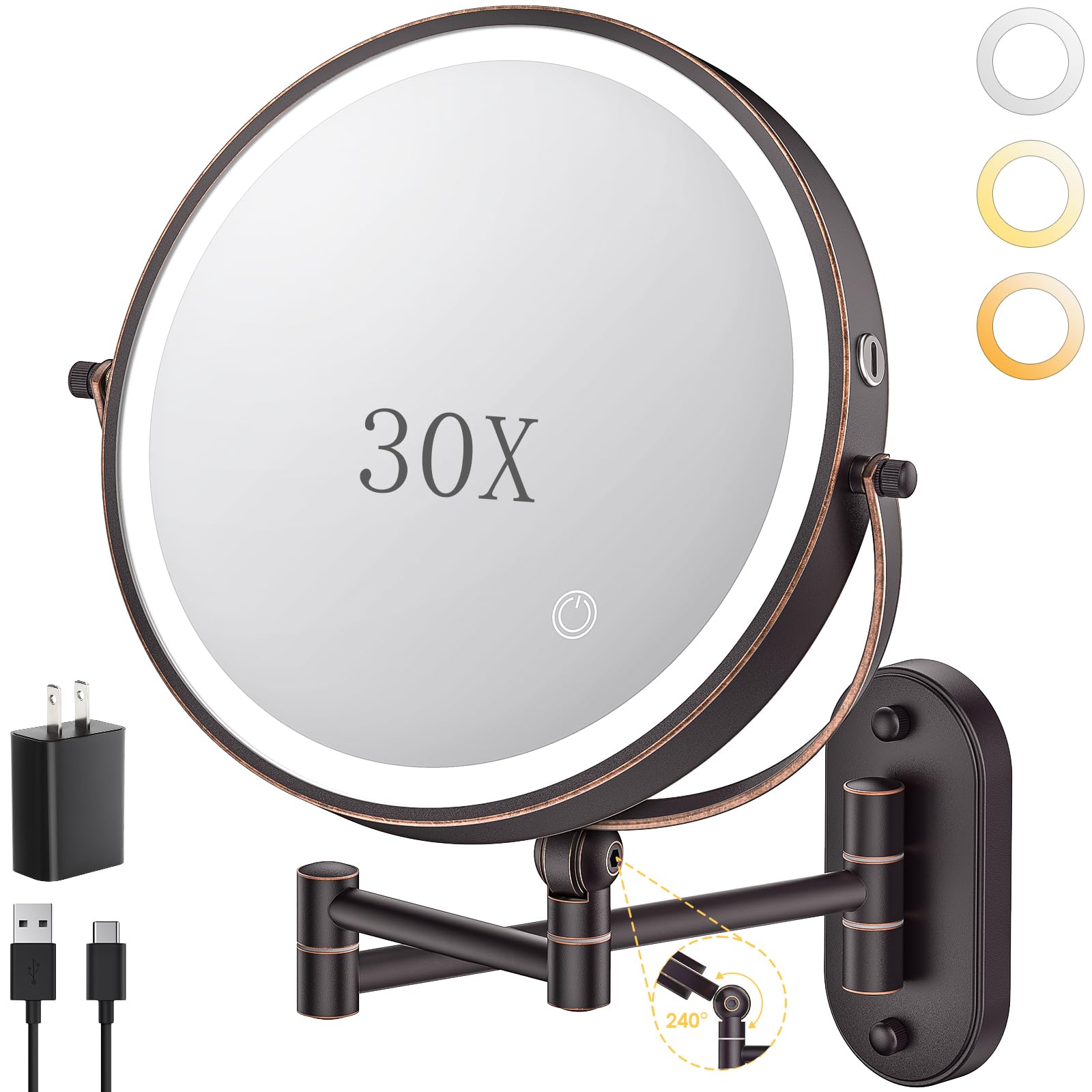 ZLOKLA front-mounted mirror bronze finish showing compact profile and convenience