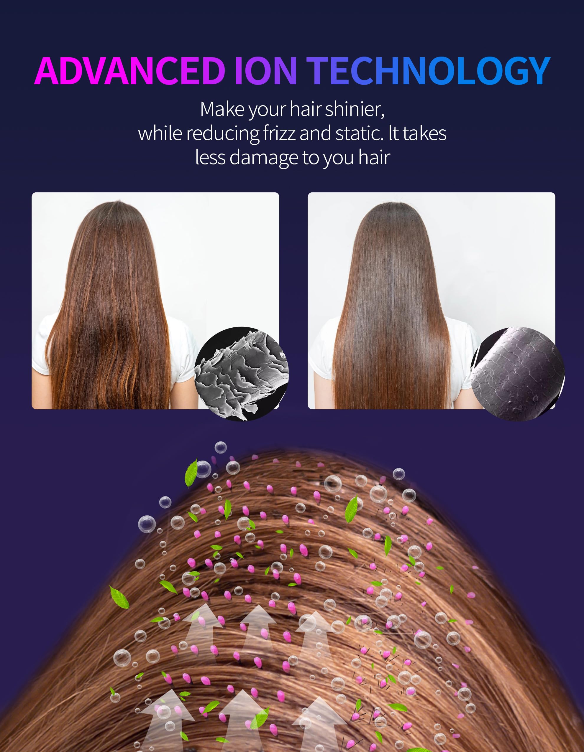 ZM ZHEMEI brush in use styling long hair for added volume and shine
