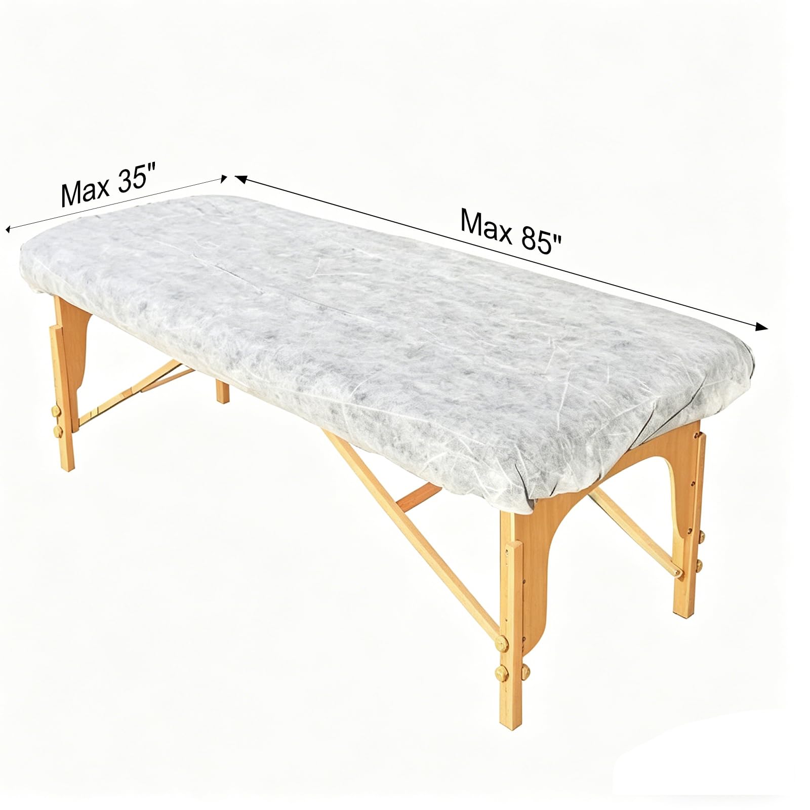 ZMDREAM fitted sheet on massage table demonstrating secure fit benefit