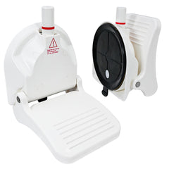 ZMJY front view of foot rest showing compact stable design and quick install benefit