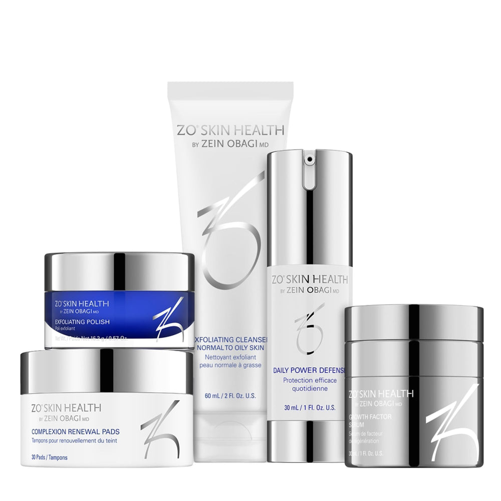 ZO Skin Health kit front view showing packaging and products for comprehensive anti-aging benefits