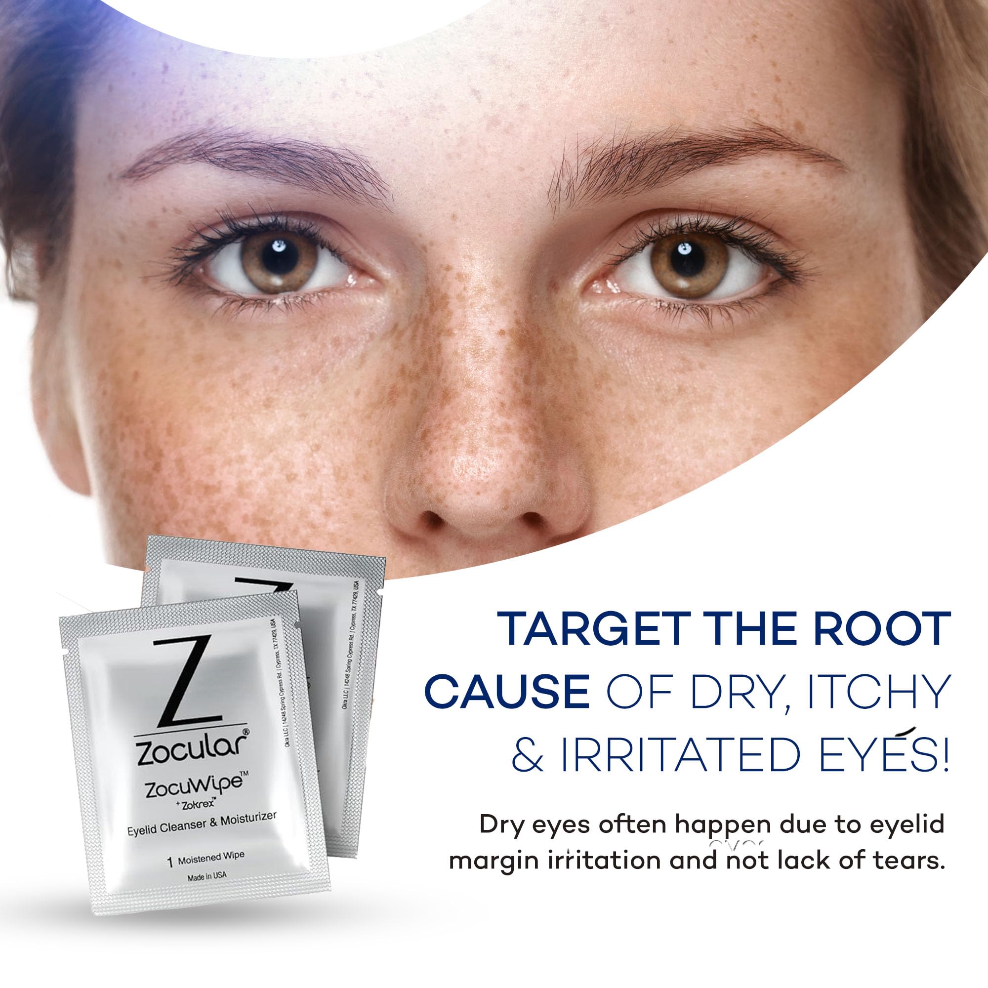Zocular Zocuwipe wipe texture close-up illustrating softness and moisture
