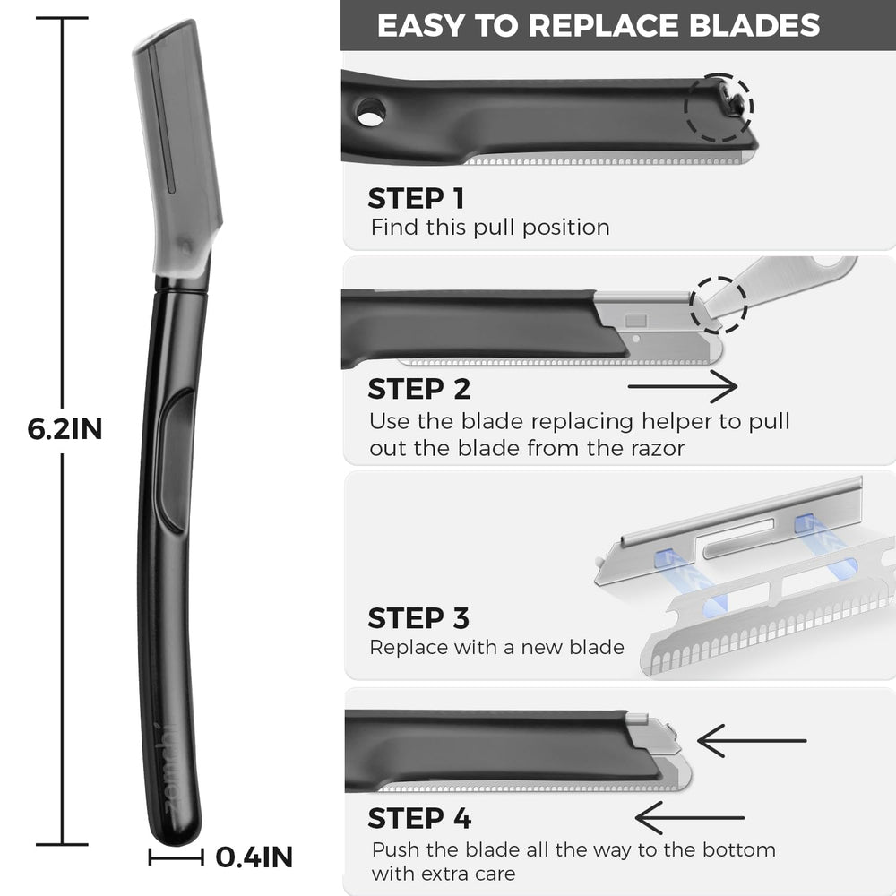 ZOMCHI 11 replacement blades laid out extending razor longevity