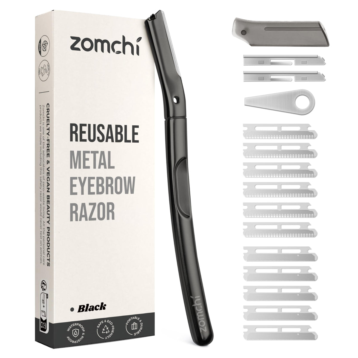 ZOMCHI matte black handle front view showing ergonomic grip and control