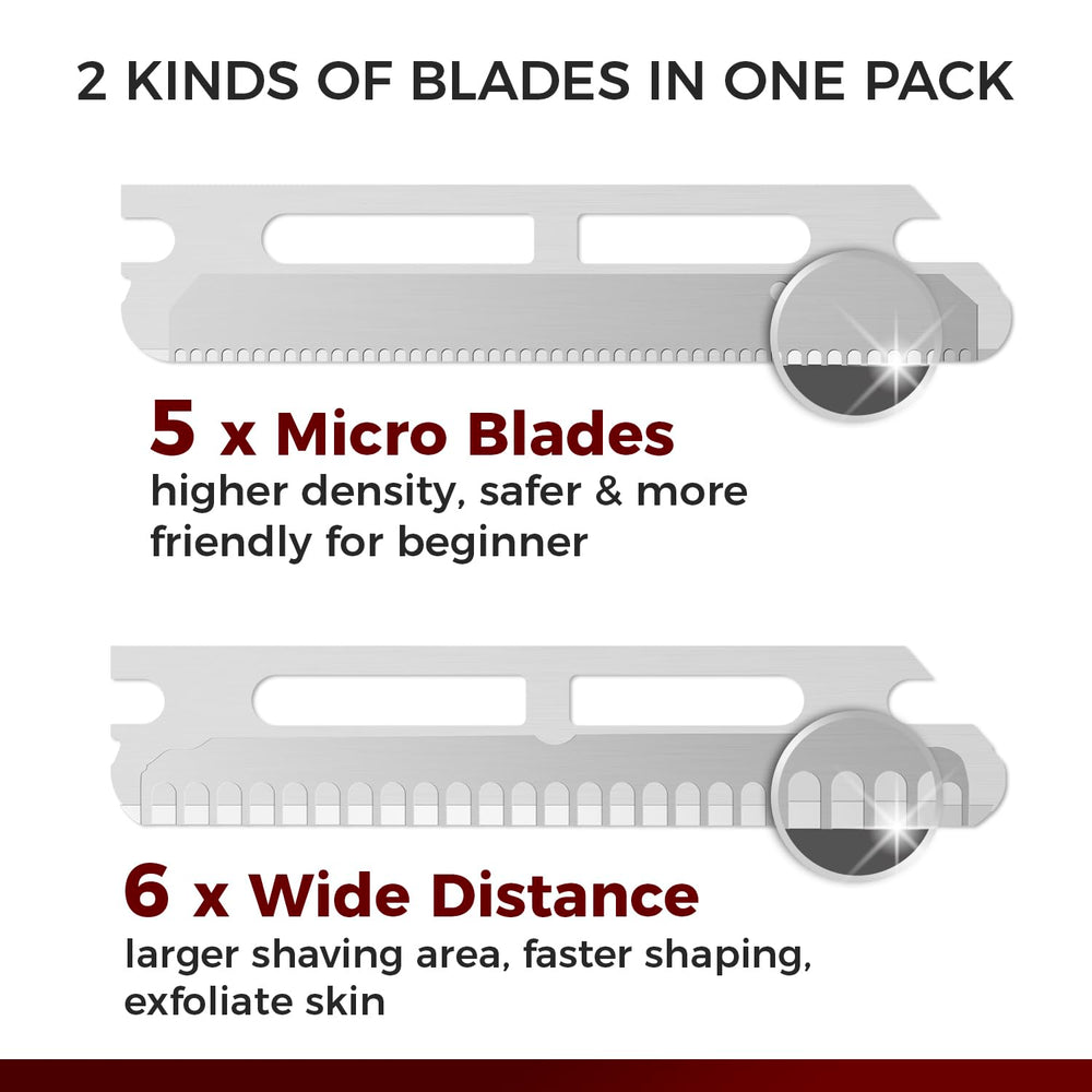 ZOMCHI stainless blades closeup showing sharp edges for clean hair removal