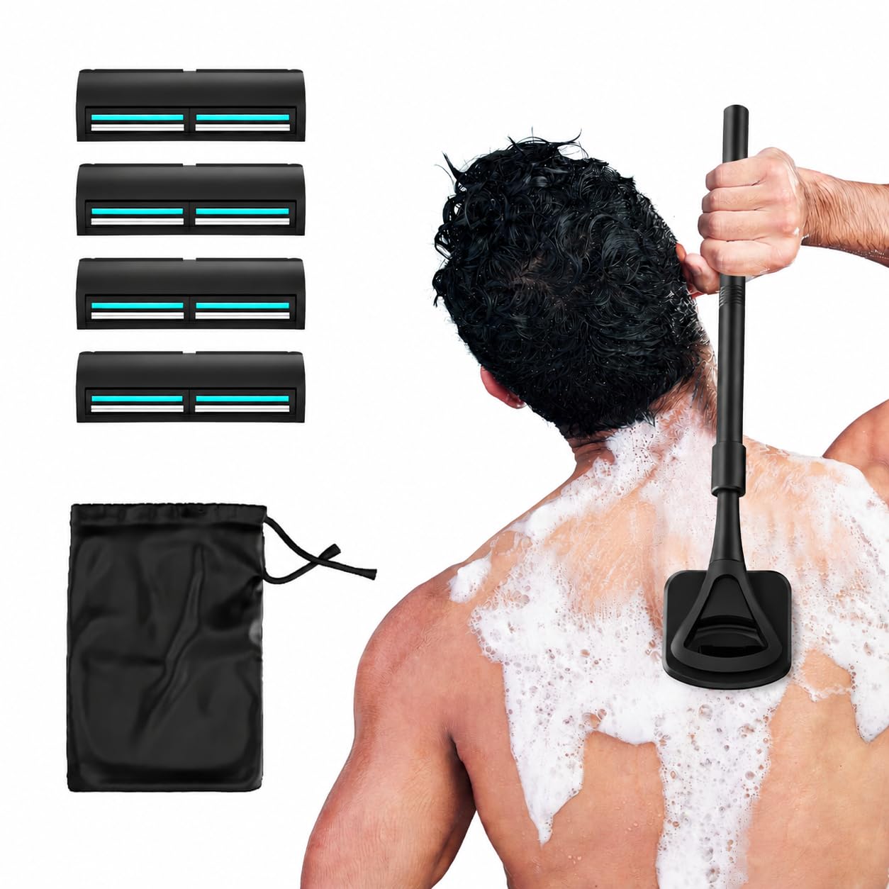ZOMU front view packaging showing included blades and handle for quick setup
