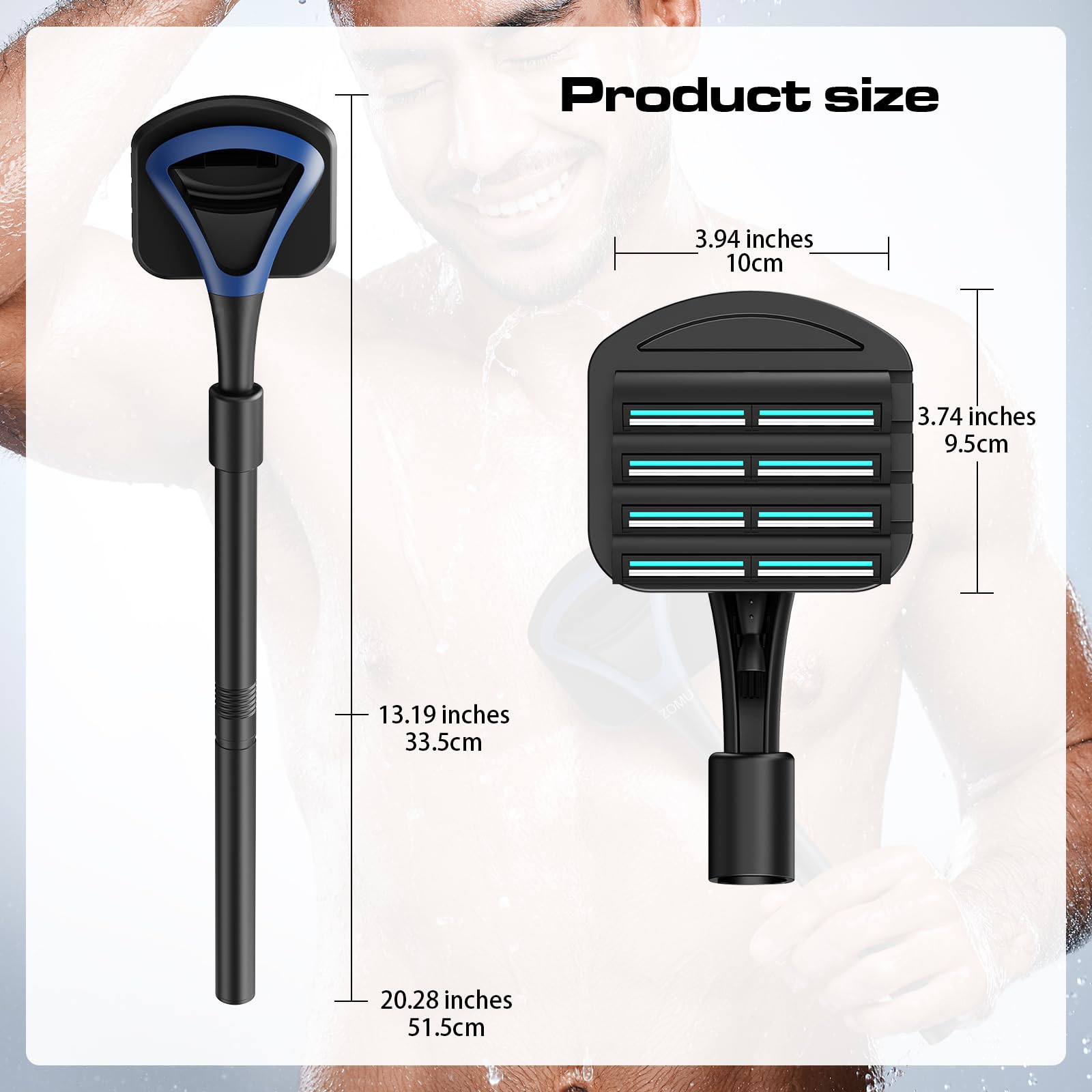 ZOMU on bathroom counter in lifestyle scene showing grooming-ready convenience