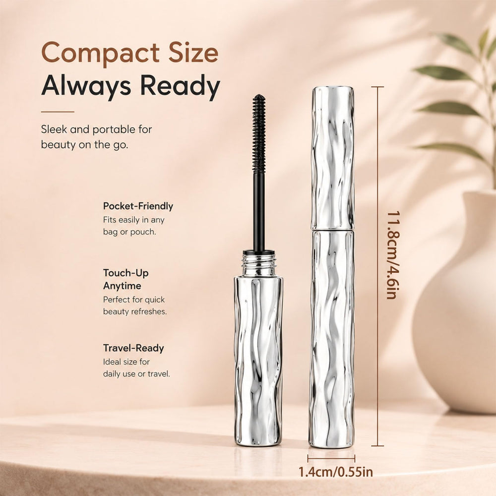 Zonoroy Mascara used on commute showing smudge-resistant all-day wear