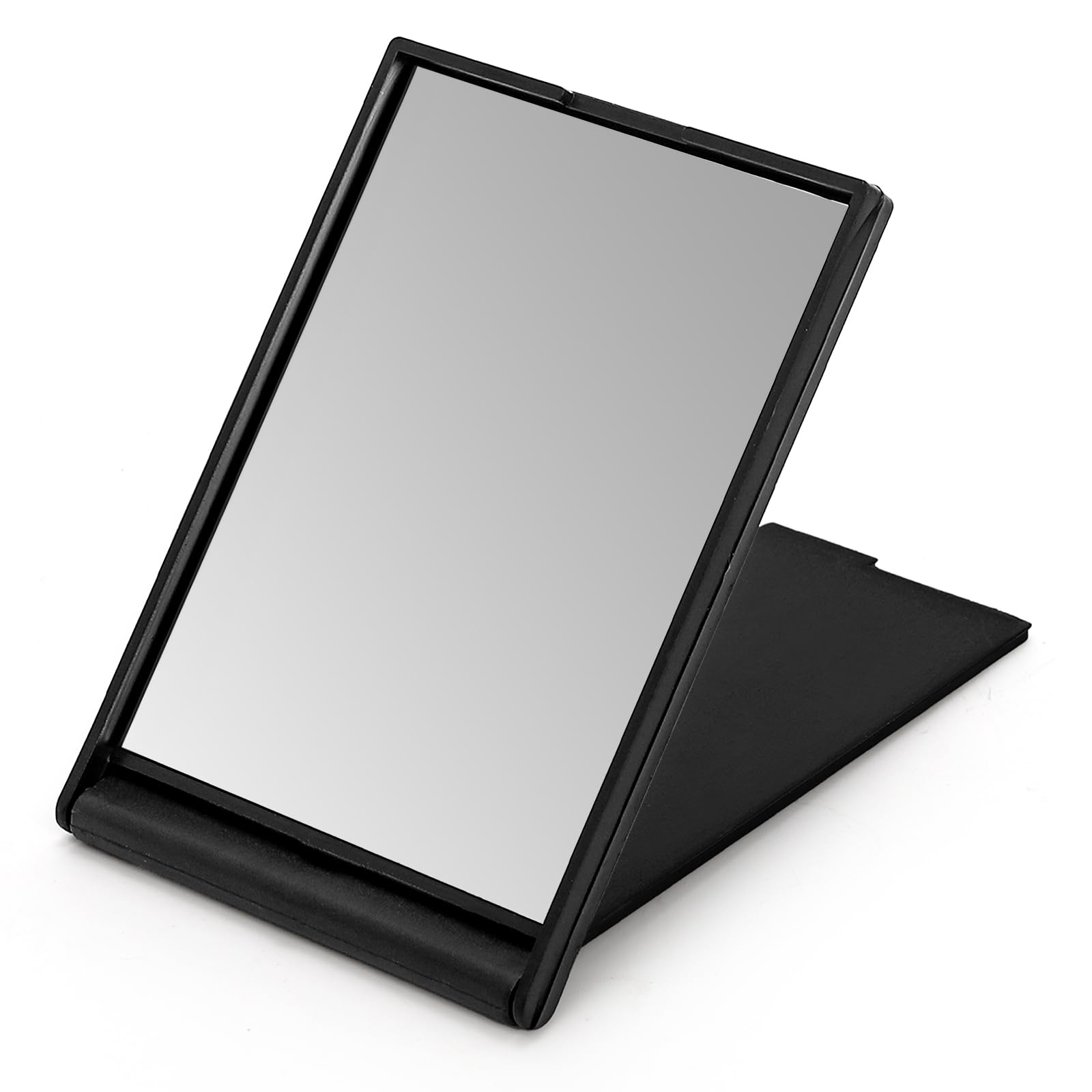 ZOOFOX mirror flipped into a stand offering hands-free makeup convenience