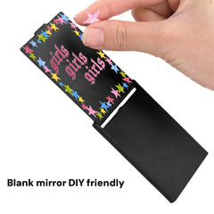 ZOOFOX mirror held in hand showing compact size and easy portability