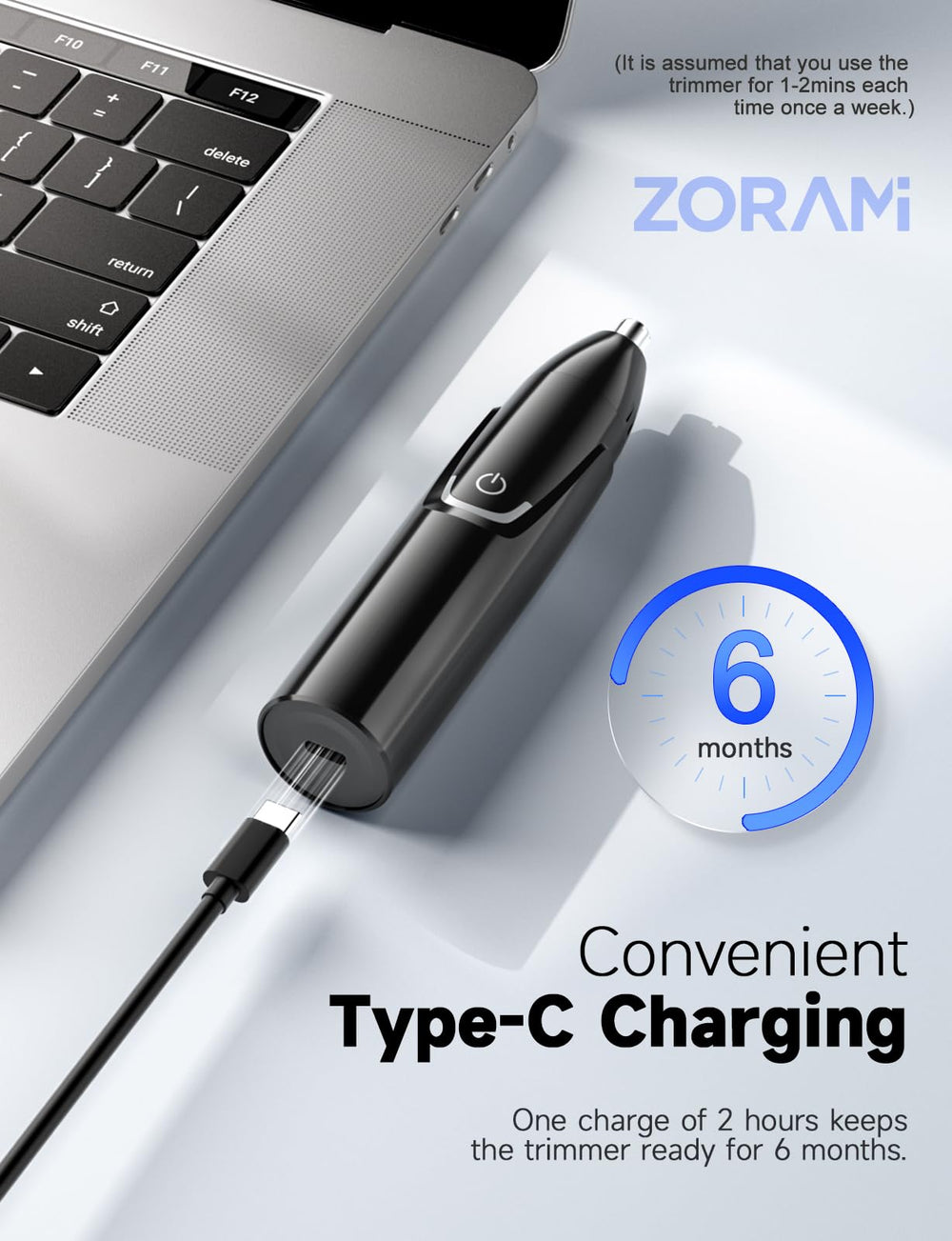 ZORAMI closeup of dual‑edge stainless blades highlighting smooth cutting action