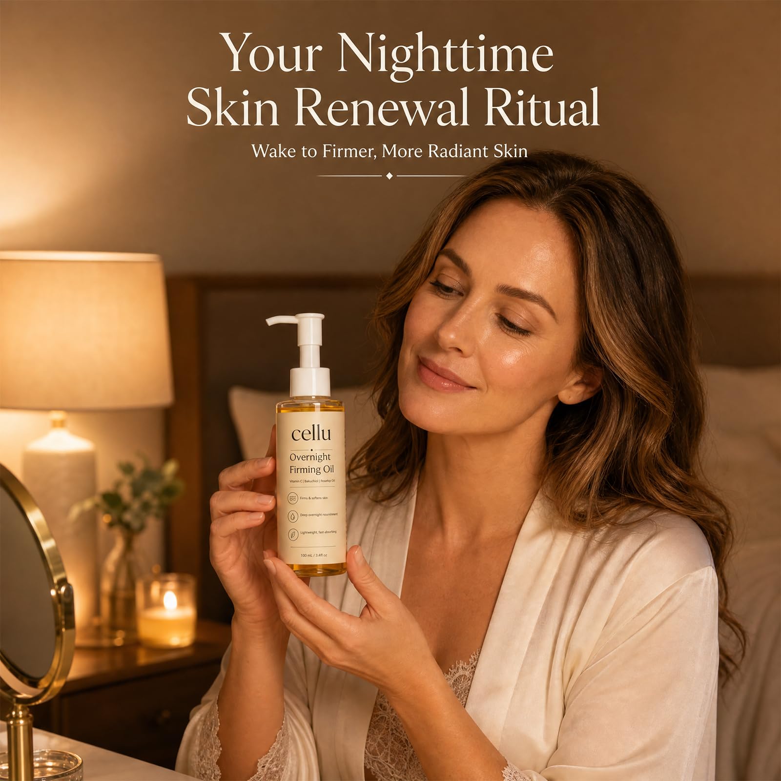 Zorveth Cellu on a nightstand in lifestyle scene supporting bedtime routine
