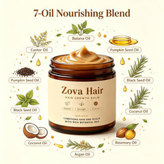 Zova Hair open balm texture melting to oil for easy application and quick absorption