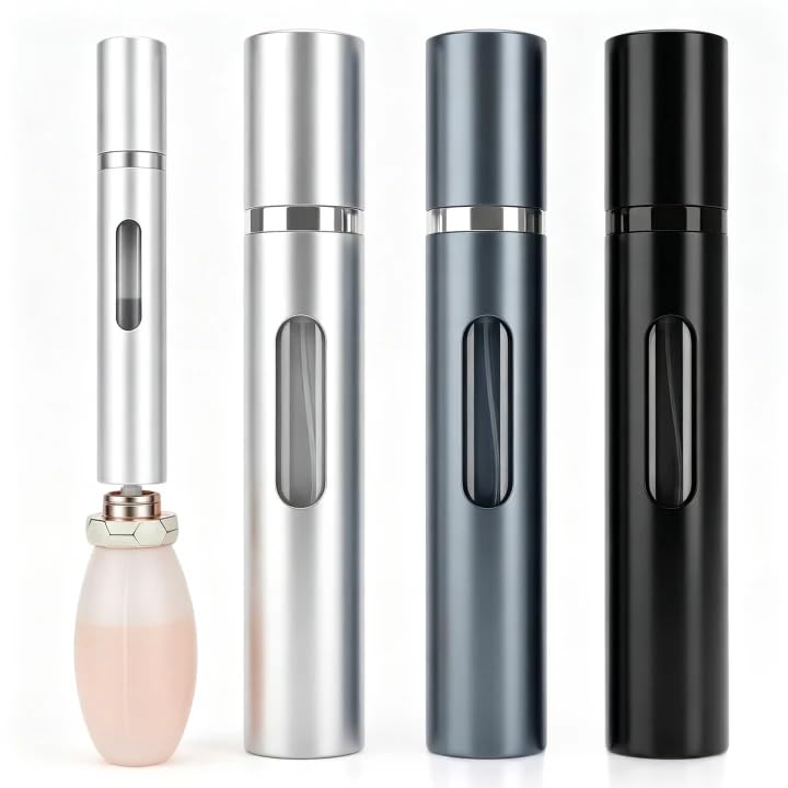 ZOYYE front view of three atomizers showing compact travel convenience