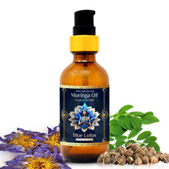 ZP.TECH front bottle of moringa oil showing elegant packaging and nourishing benefit