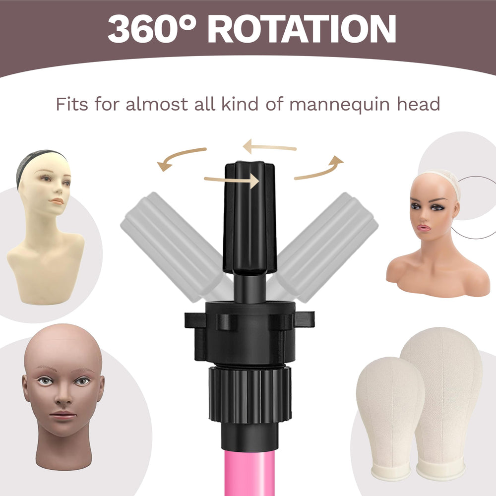 ZQIAN BEAUTY rotating head mount detail, enables 360 degree access