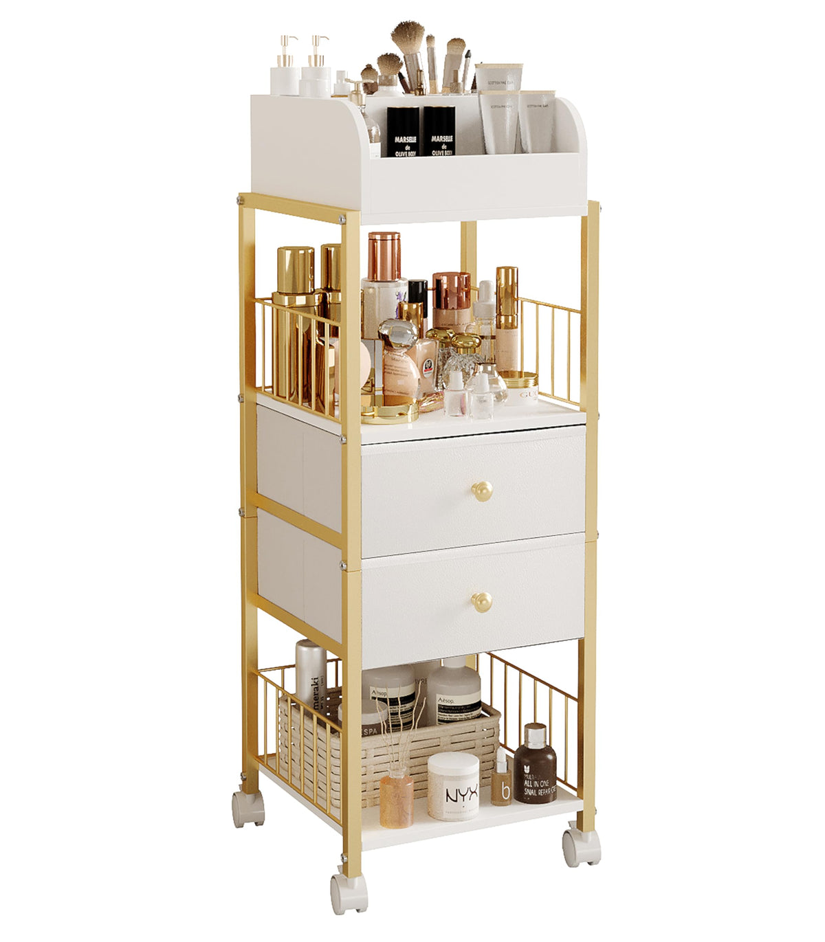 ZQUYAJ front view cart showing organized storage and easy access