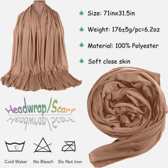 ZRQ single black scarf flat laid to show full length and drape, comfortable coverage