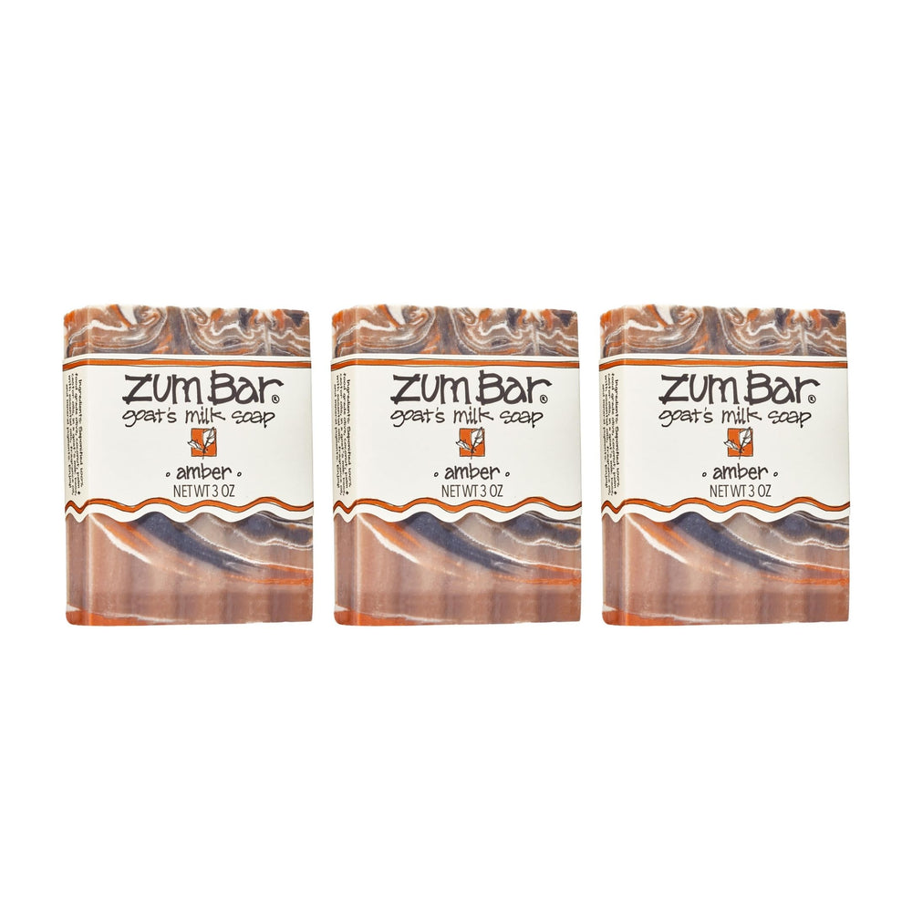Zum amber bar front packaging showing three bars and scent benefit