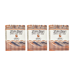 Zum amber bar front packaging showing three bars and scent benefit