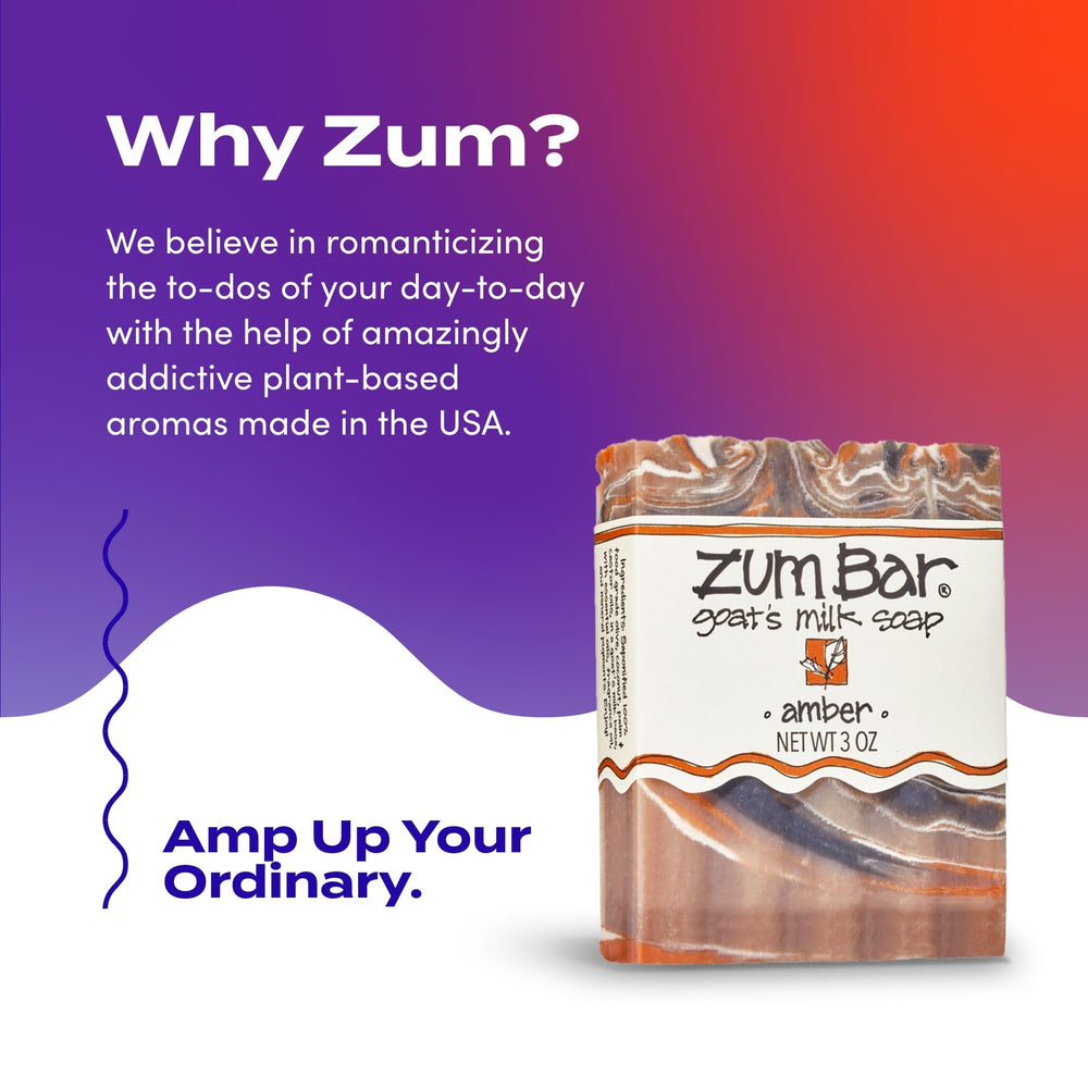 Zum amber bar ingredient label clear view of natural oils and transparency