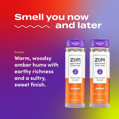 Zum amber texture lather detail showing creamy foam and gentle cleansing benefit