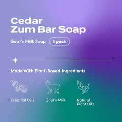 Zum single cedar goat's milk bar close-up highlighting creamy texture benefit