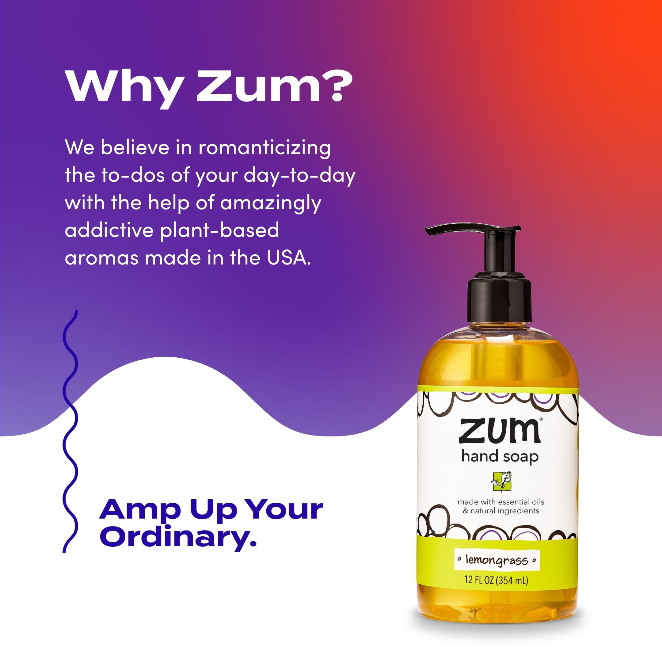 Zum bottles staged in kitchen lifestyle offering fresh-scent ambiance benefit
