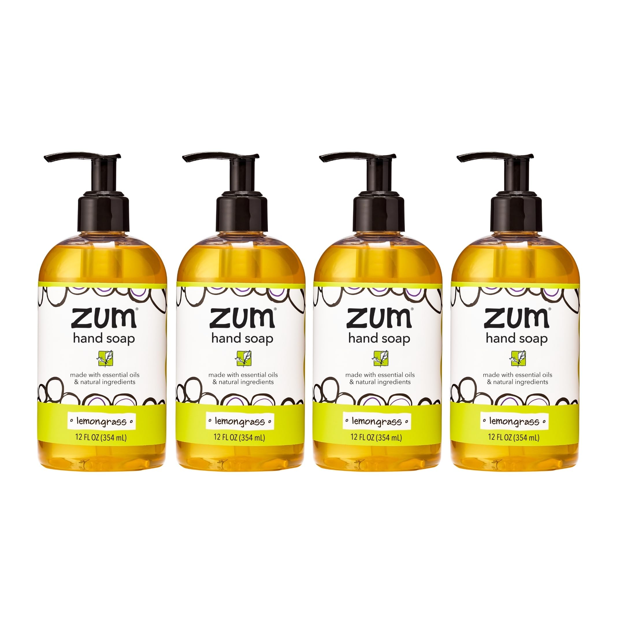 Zum front label on bottle showing lemongrass scent and clean design benefit clarity