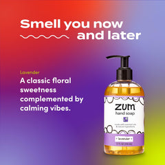 Zum foam texture on hands showing creamy lather that moisturizes skin