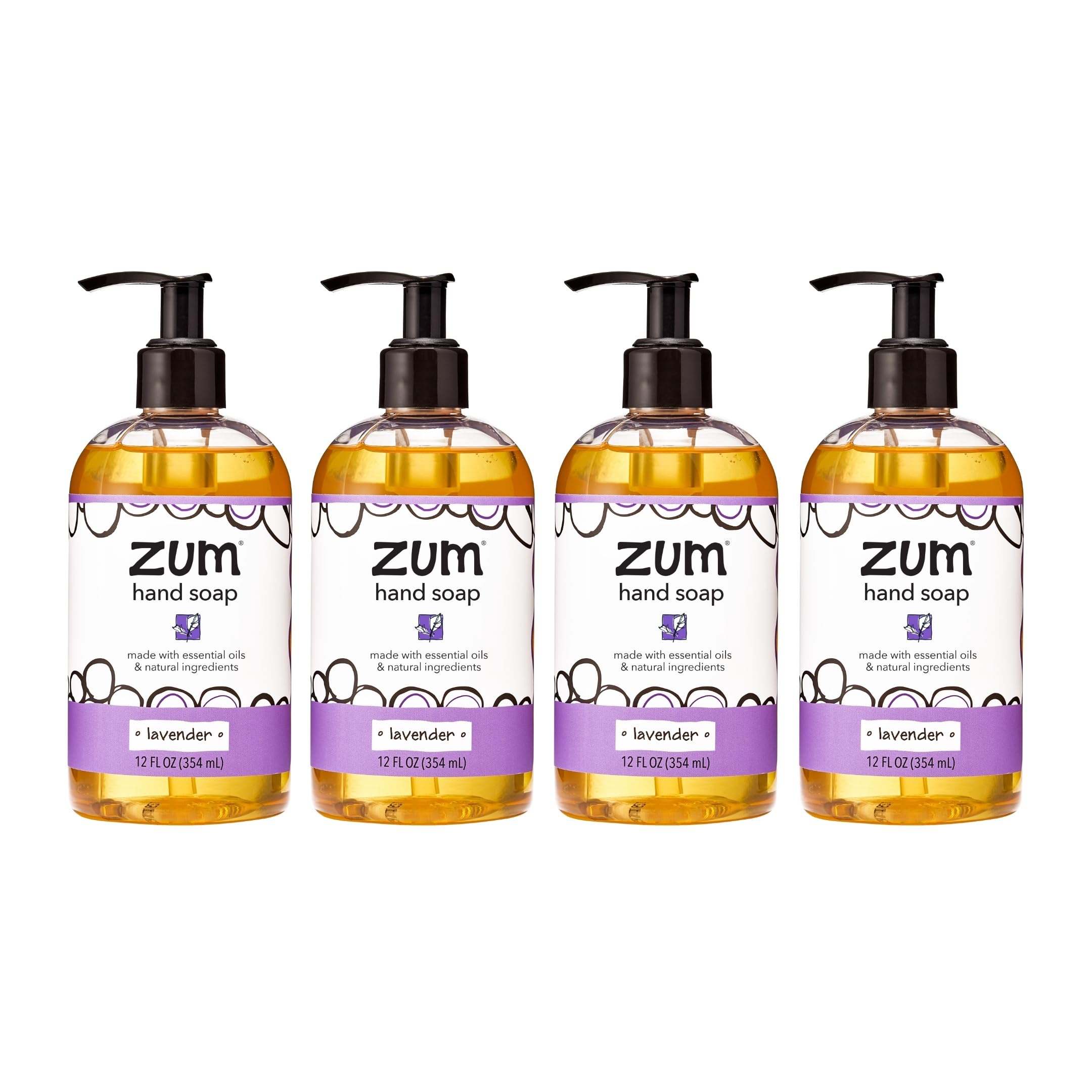 Zum bottle front packaging showing lavender scent and 12 oz size benefiting visibility