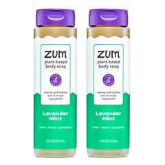 Zum bottle front label showing lavender mint scent and natural benefits