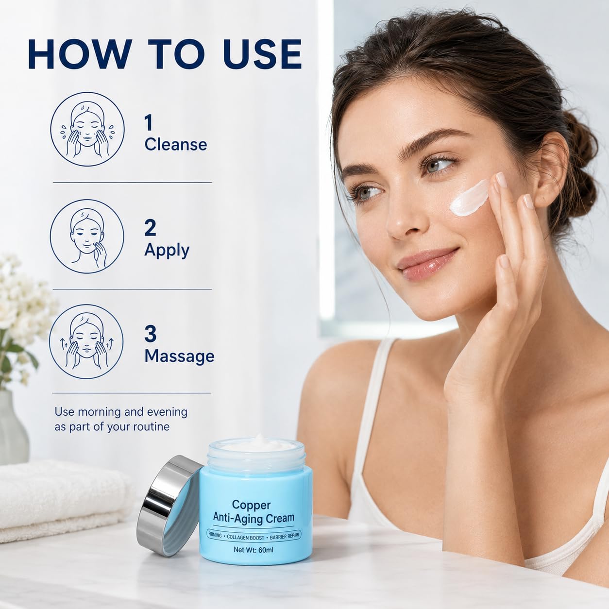 ZVBZVB jar on bathroom counter in nighttime routine setting for daily use