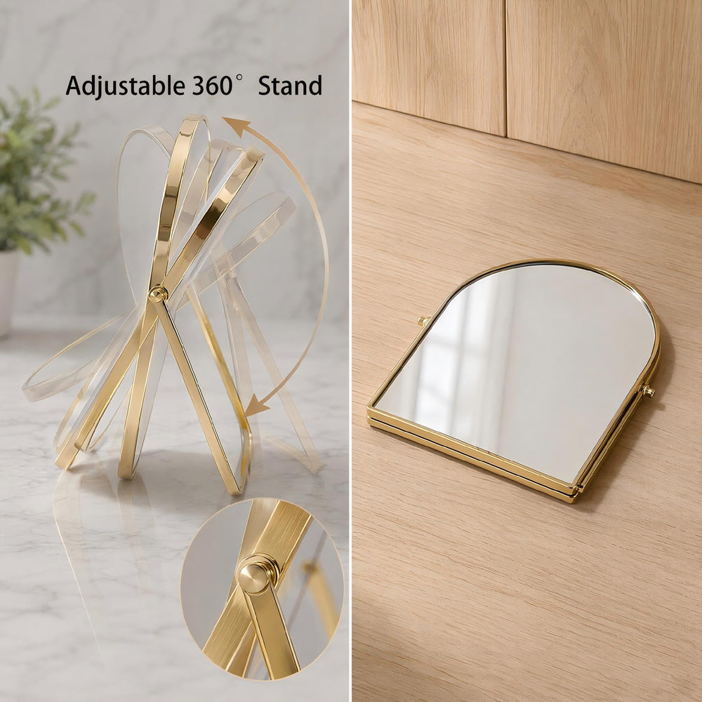 ZYApril full-size mirror on vanity providing accurate full-face view