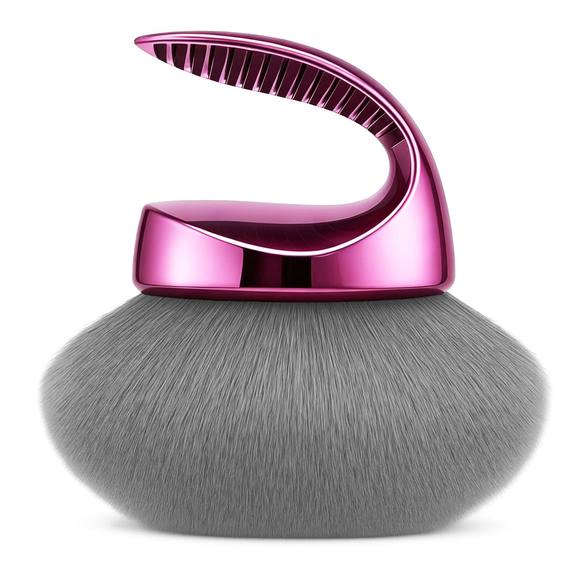 Zynufnx front view of body kabuki brush showing oval head and sleek handle for fast coverage