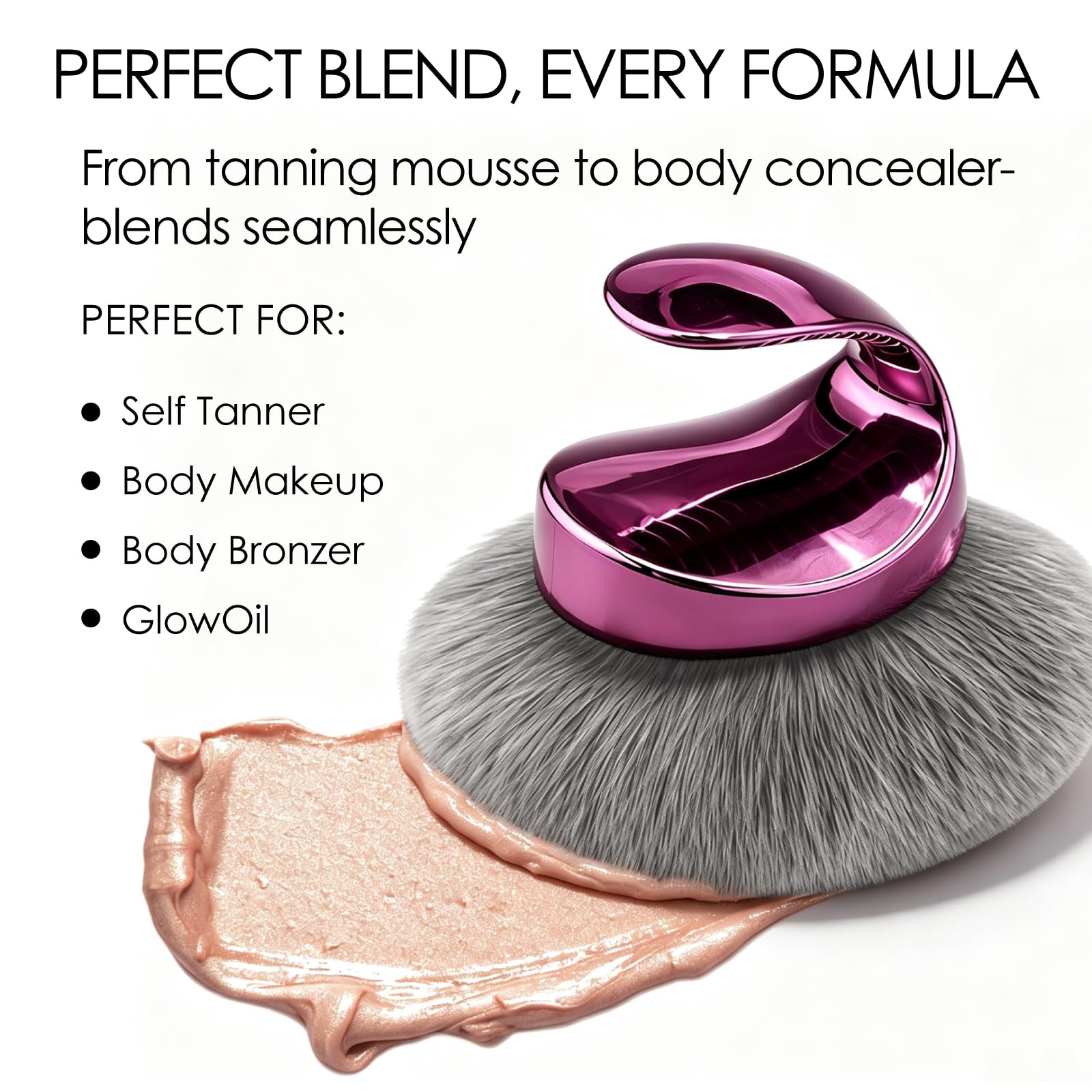 Zynufnx applying self tanner to leg illustrating streak-free finish and fast full‑body coverage